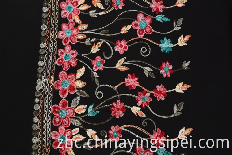 100% viscose dyed with embroidery 